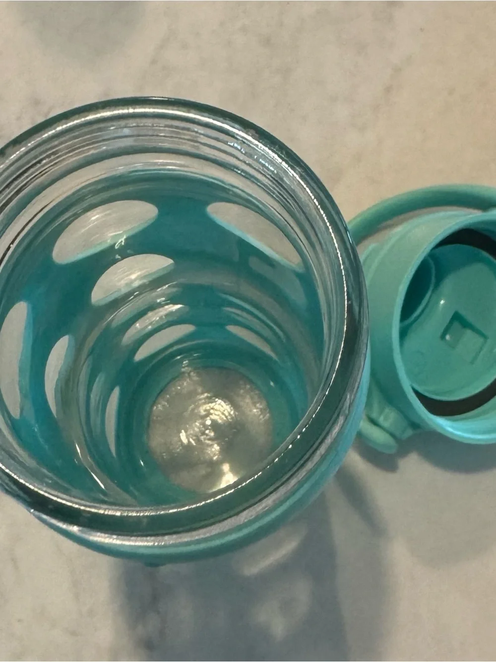 EUC Lifefactory | Mint Glass Water Bottle with Silicone Sleeve | 14oz